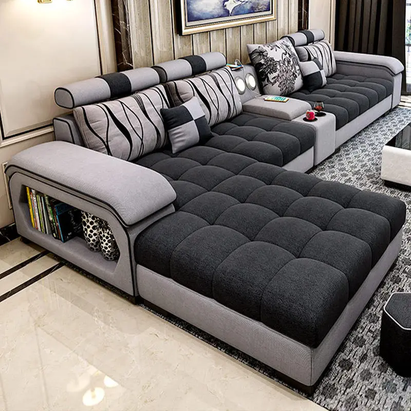 European Living Room Sofas Modern Couch Fabric U Shape Corner Sofa Luxury Sofa Set Furniture — image 5
