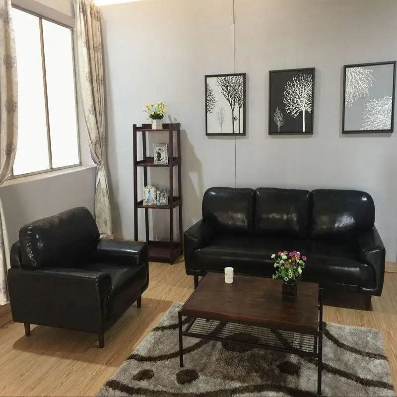 Factory Wholesale Modern Sofa Set Furniture Upholstery Leather Sofas Living Room — image 3