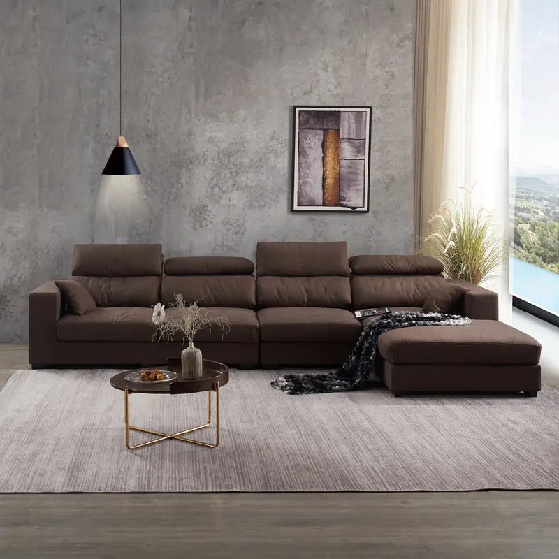 Modern Luxury L-Shaped Velvet Sectional Sofa Set with Solid Wood Frame for Hotel & Villa Living Room Lounge — image 4