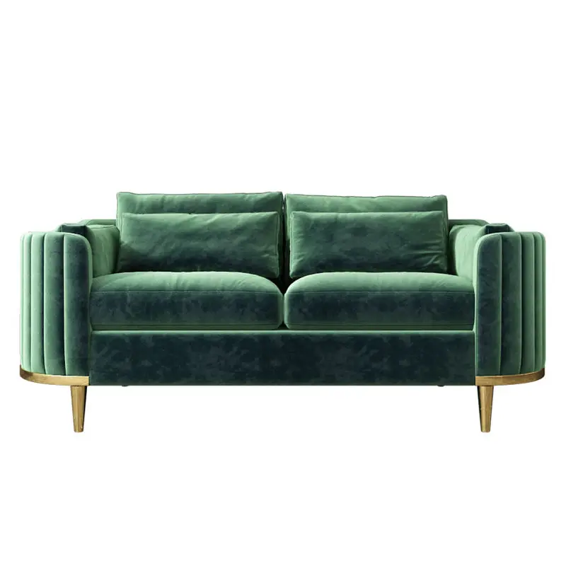 Luxury Sofa Living Room Furniture Curved Dresser Home Lounge Sofa Sets Italian Modern Fabric Velvet Sofa Set Furniture — image 7