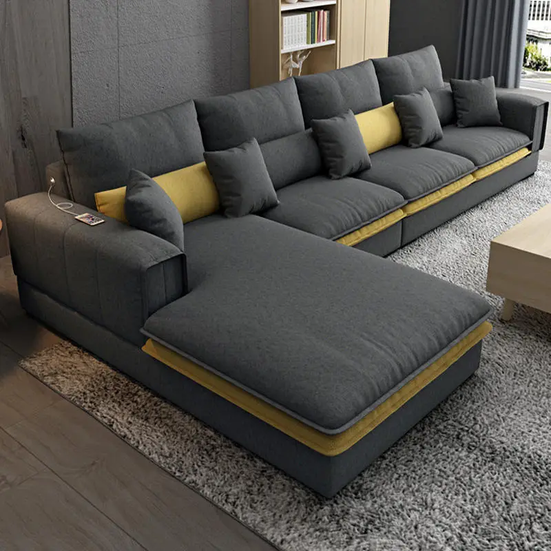 Nordic Luxury Technology Cloth Corner Fabric Sofa Set Furniture Lounge Living Room Sofas Sectional Modern l Shaped Sofa — view 1