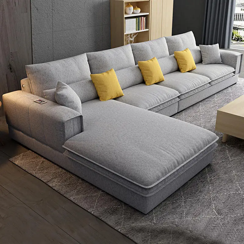 Nordic Luxury Technology Cloth Corner Fabric Sofa Set Furniture Lounge Living Room Sofas Sectional Modern l Shaped Sofa — image 4