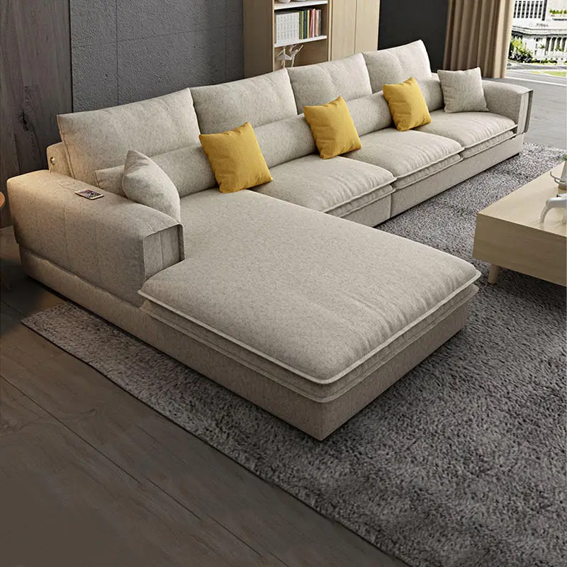 Nordic Luxury Technology Cloth Corner Fabric Sofa Set Furniture Lounge Living Room Sofas Sectional Modern l Shaped Sofa — image 5