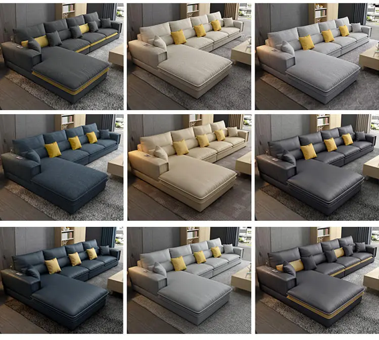 Nordic Luxury Technology Cloth Corner Fabric Sofa Set Furniture Lounge Living Room Sofas Sectional Modern l Shaped Sofa — image 6