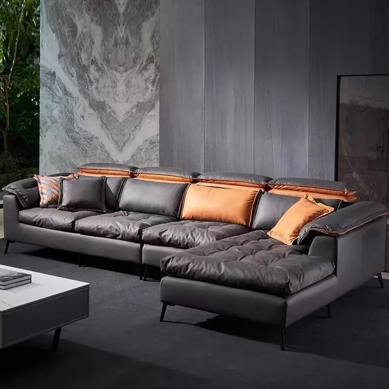Factory Customized Living Room Furniture Sofas Sectionals L Shape Technique Fabric Sofa Set — view 1