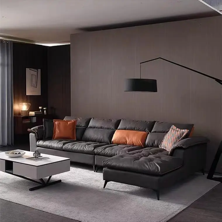 Factory Customized Living Room Furniture Sofas Sectionals L Shape Technique Fabric Sofa Set — image 4