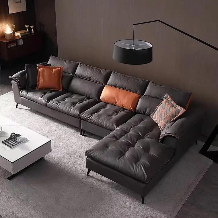 Factory Customized Living Room Furniture Sofas Sectionals L Shape Technique Fabric Sofa Set — image 5