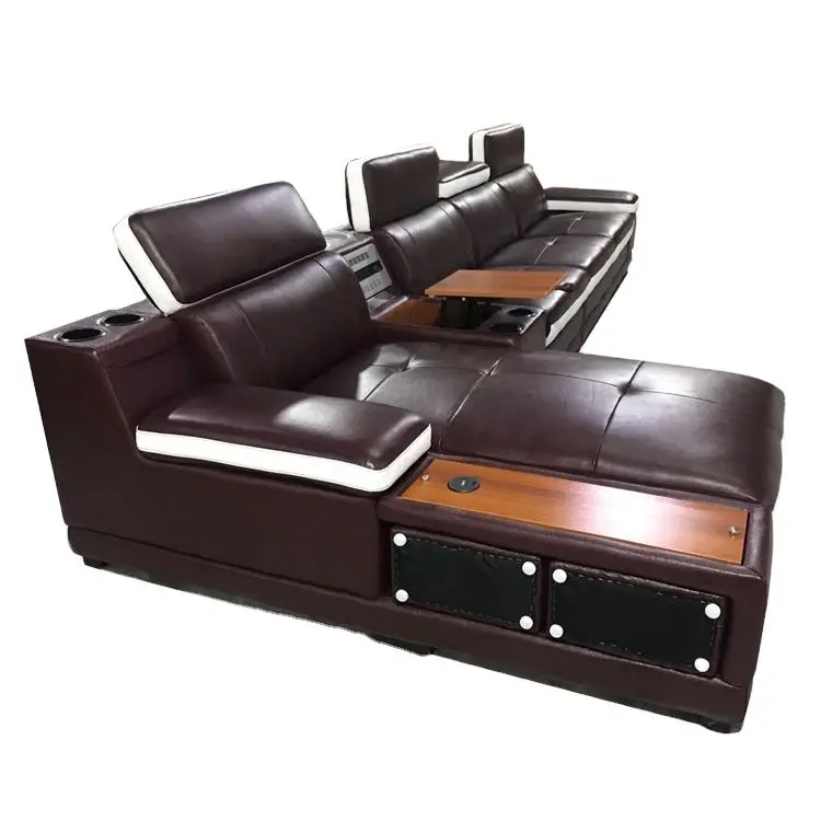 Luxury Leather Sofa Set Furniture European l Shape Sofa Modern Living Room Sofas — image 4