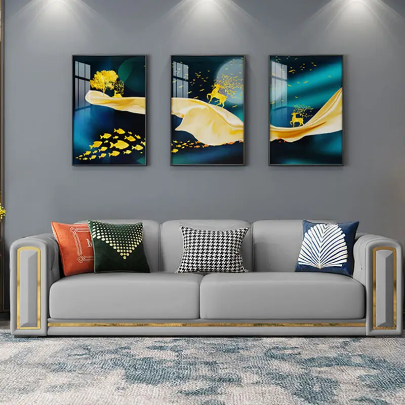 High End Italian Leather Sofa Luxury Living Room Furniture Technology Fabric Chesterfield Sofa Set for Living Room Velvet Sofas — image 6