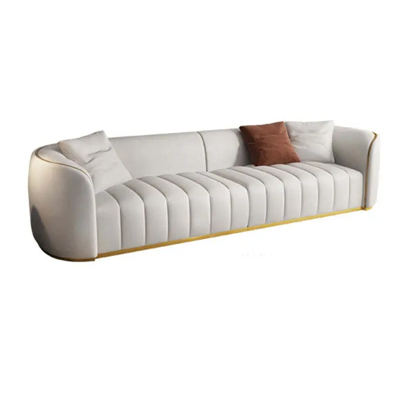 Modern Pink and White Curved Wedding Sofa Luxury Stainless Steel Chesterfield 3 Seat Sectional Sofa Set Living Room Furniture — image 7