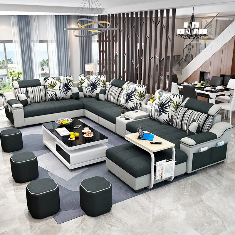 Home Furniture Corner Couch Living Room Sofas/Modern Fabric Sofa Bed Royal Sofa Set 7 Seater — view 1