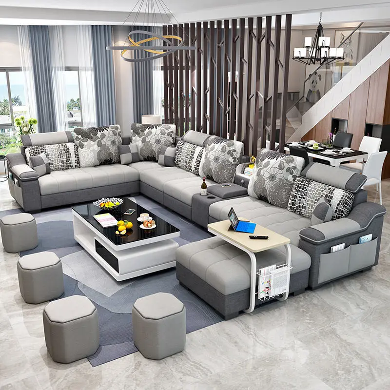 Home Furniture Corner Couch Living Room Sofas/Modern Fabric Sofa Bed Royal Sofa Set 7 Seater — image 3
