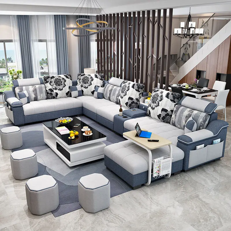 Home Furniture Corner Couch Living Room Sofas/Modern Fabric Sofa Bed Royal Sofa Set 7 Seater — image 4