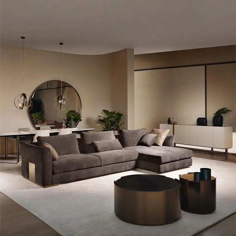 Italian Style Light Luxury Style Living Room Sofas Modern Luxury Sofa Set Furniture Living Room — image 3