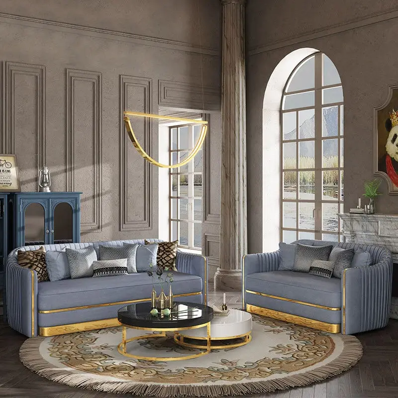 1+2+3 Seat Living Room Sofa Furniture Set Luxury Modern Velvet Sofa Set — view 1