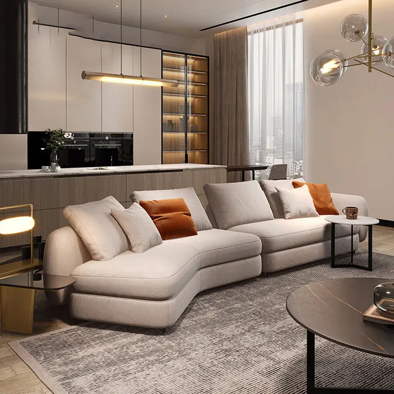 2021 Latest Design Living Room Sofas Modern Sofa Set Furniture Living Room Luxury Technology Fabric Sectional Sofa Cama — image 3