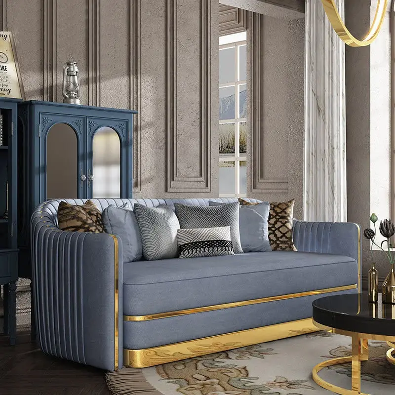 1+2+3 Seat Living Room Sofa Furniture Set Luxury Modern Velvet Sofa Set — image 3