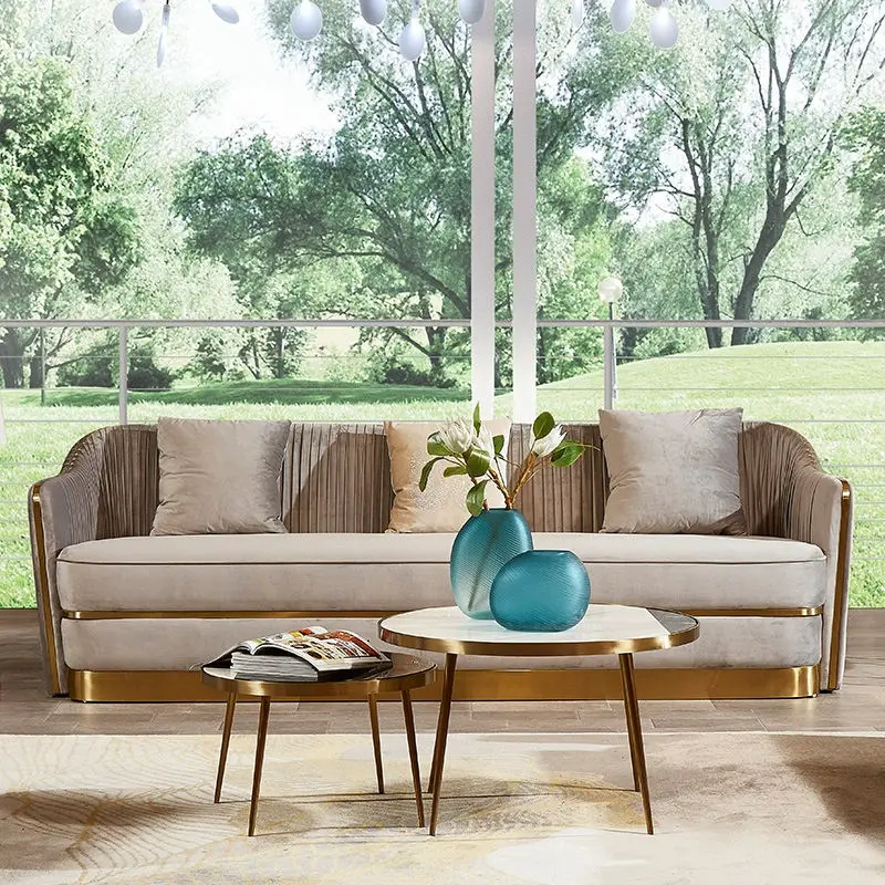 1+2+3 Seat Living Room Sofa Furniture Set Luxury Modern Velvet Sofa Set — image 4