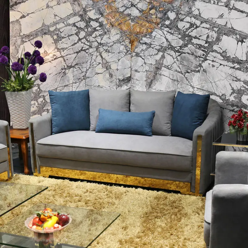 1+2+3 Seat Living Room Sofa Furniture Set Luxury Modern Velvet Sofa Set — image 5