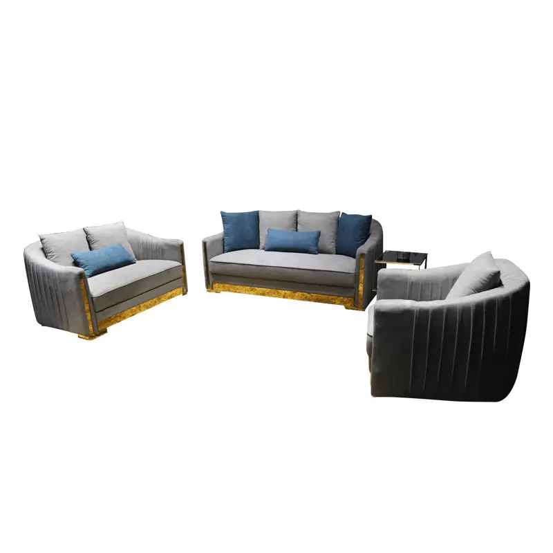 1+2+3 Seat Living Room Sofa Furniture Set Luxury Modern Velvet Sofa Set — image 6