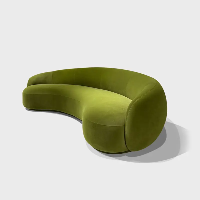 Hot Sales Modern Couch Simple Sofa Minimalist Special Shaped White Velvet Light Luxury Living Room Sofa Furniture — image 7