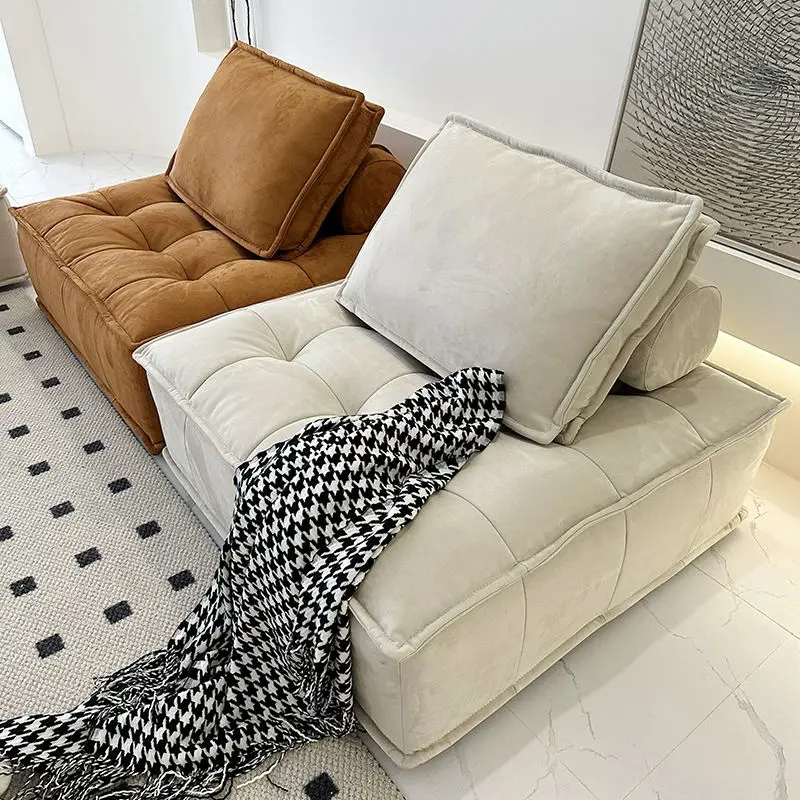 Modern Fabric Living Room Sofa Sectional Set with Solid Wood Frame Customizable Design Minimalist Square Floor Chair — image 3