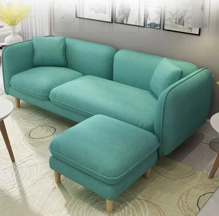Factory Wholesale Lounges Fabric Sectional Sofa Cheap Living Room Furniture Set Sofa Cama Green Modern l Shape Sofa — view 1