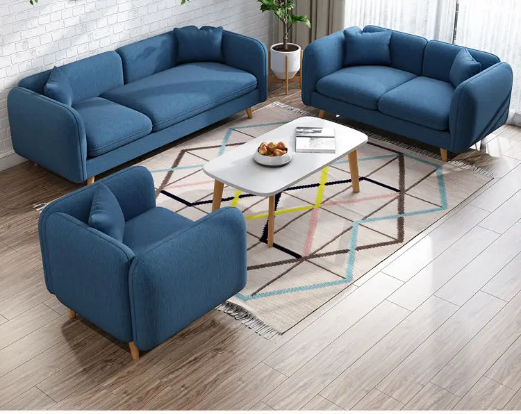 Factory Wholesale Lounges Fabric Sectional Sofa Cheap Living Room Furniture Set Sofa Cama Green Modern l Shape Sofa — image 4