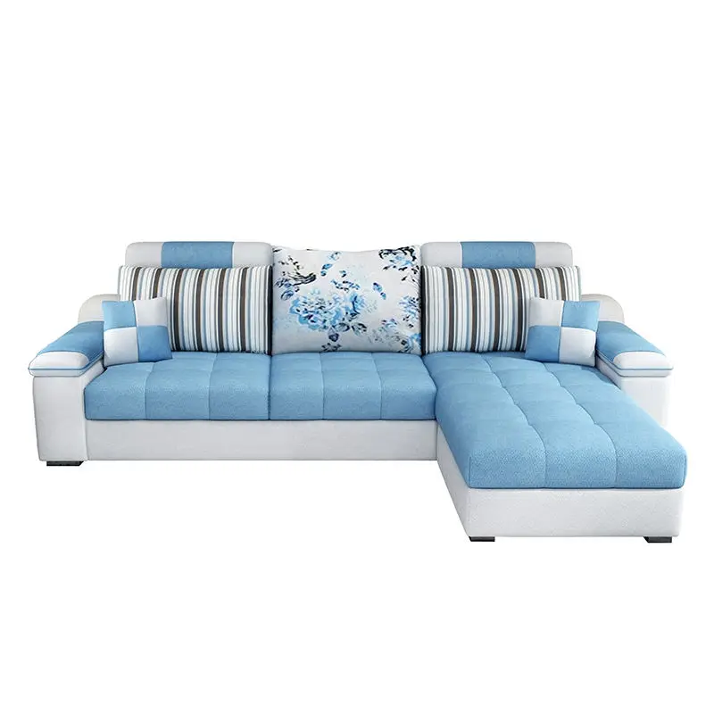 Cheap Sofa Cama Living Room l Shaped Sofa Modernos E Luxuosos Comfortable Fabric Sofa Set Furniture — image 6
