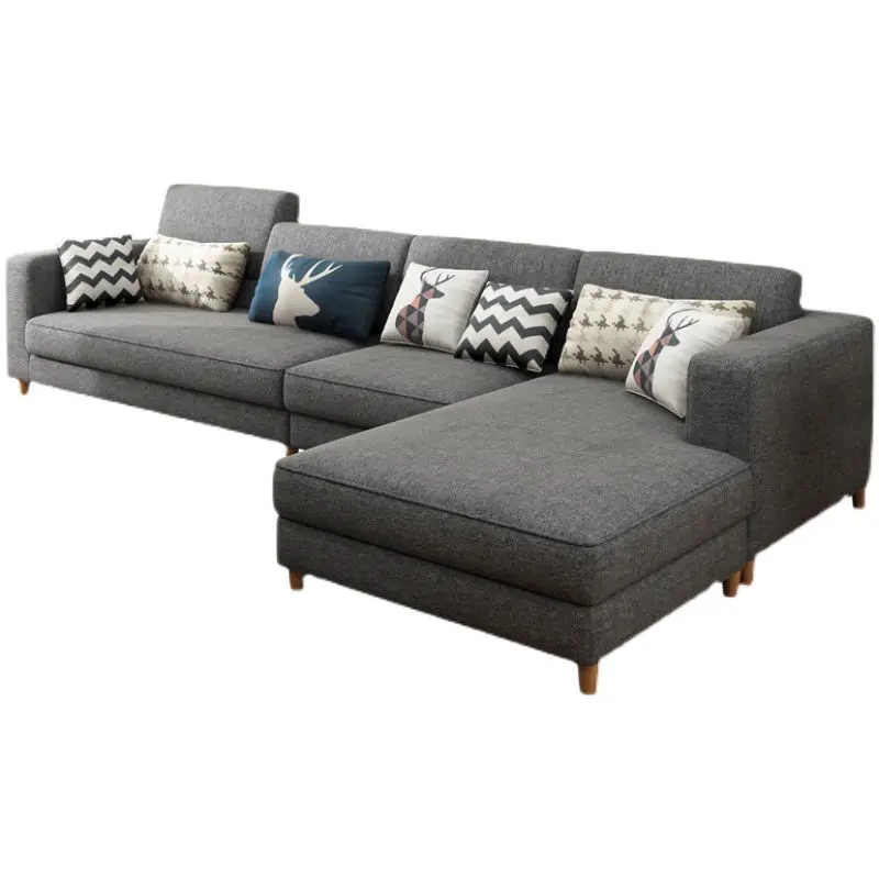 Nordic Sofa Living Room Furniture Set Modern European Sectional Sofas for Home Lounge L Shaped Fabric Sofa — image 6