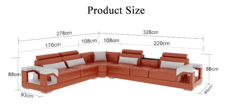 Modern Style Corner Designs Living Room Leather Sectional Sofa,cheap Sofa l Shape,comfortable Reclining Leather Sofa Set — image 5