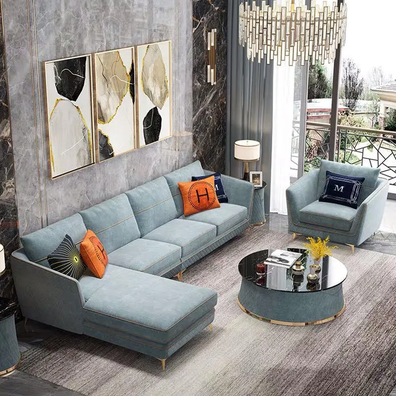 Light Luxury Minimalist Home Furniture Latest Living Room Sofa Design Sectional Set Modern Fashion Nordic Style Tv Room Sofa — image 3