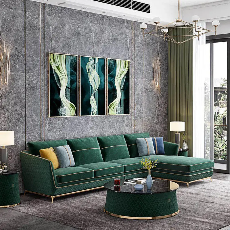 Light Luxury Minimalist Home Furniture Latest Living Room Sofa Design Sectional Set Modern Fashion Nordic Style Tv Room Sofa — image 4