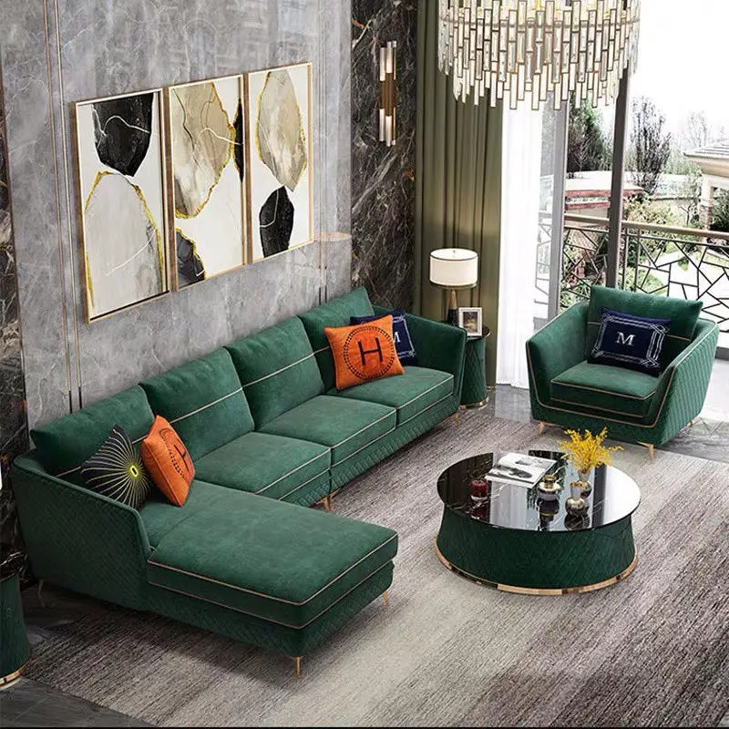 Light Luxury Minimalist Home Furniture Latest Living Room Sofa Design Sectional Set Modern Fashion Nordic Style Tv Room Sofa — image 5
