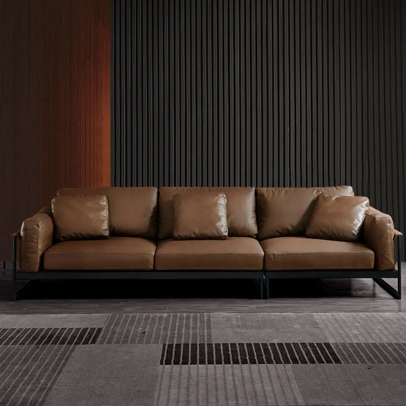 Fashion Comfortable Leather Sofa Set for Living Room Furniture Luxury Sofa Modern Leather Sectional Couch — image 5