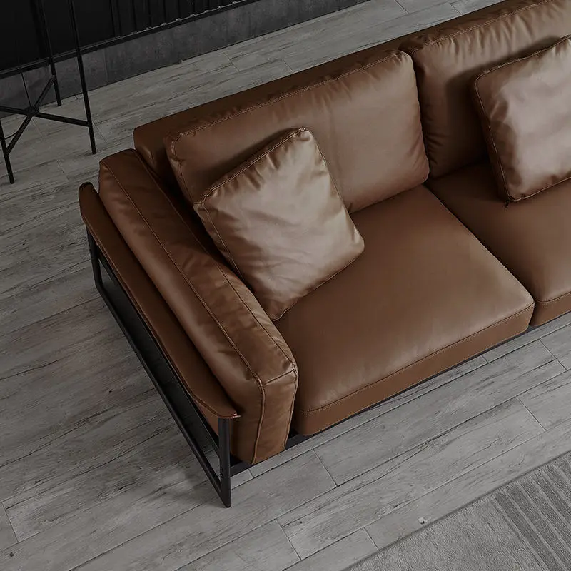 Fashion Comfortable Leather Sofa Set for Living Room Furniture Luxury Sofa Modern Leather Sectional Couch — image 6