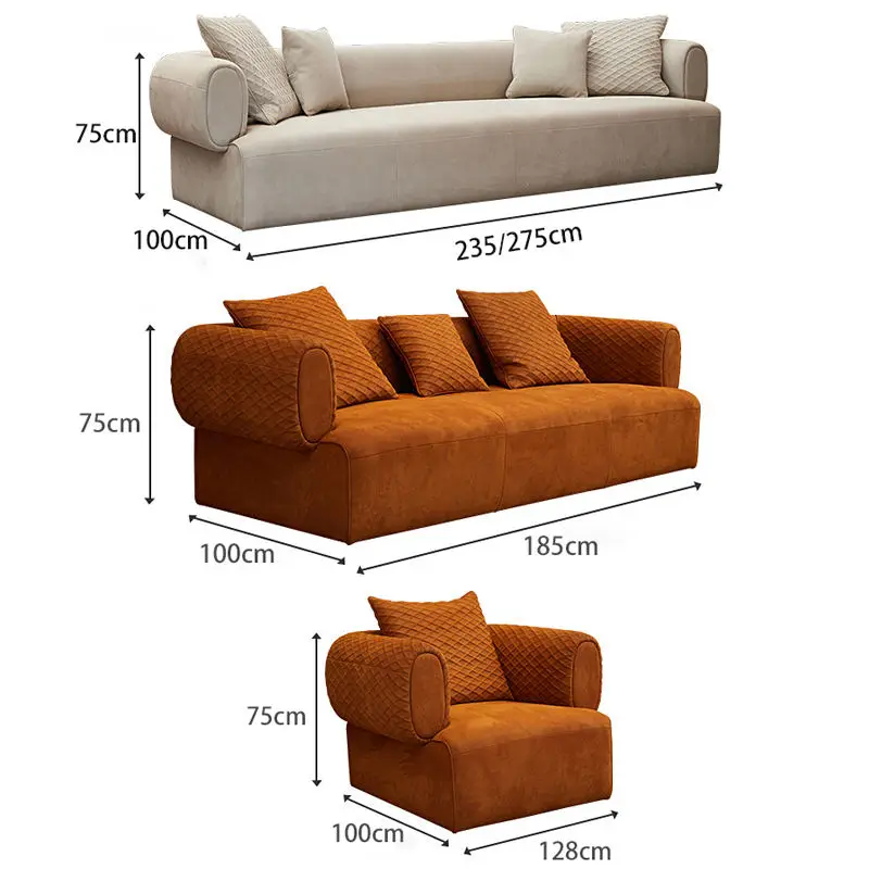 Fashion New Design Luxury Sectional Sofa Set Designs with Competitive Price Modern 3+2+1 Modular Leather Sofa Set Furniture — image 7