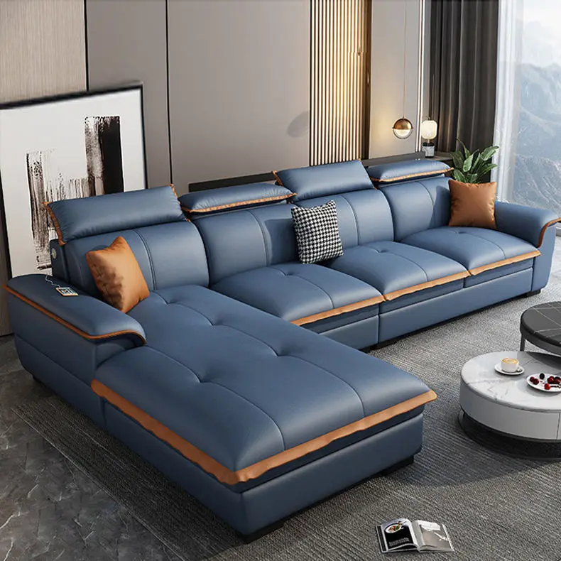 Modern Contemporary Modular Hotel Villa Living Room Fabric Sofa Set High Quality Microfiber Furniture — image 2
