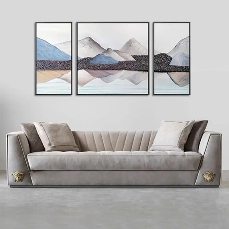 Modern Fabric Living Room Sofas Home Couch Lounge Suite Sofa Set Living Room Furniture — image 4