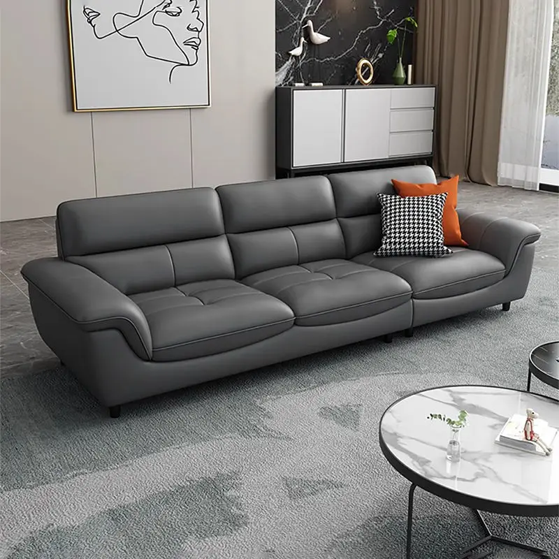 Modern Genuine Leather Sectional Sofa Set for Living Room Apartment & Hotel Use-Hot Selling Luxury Furniture — image 2