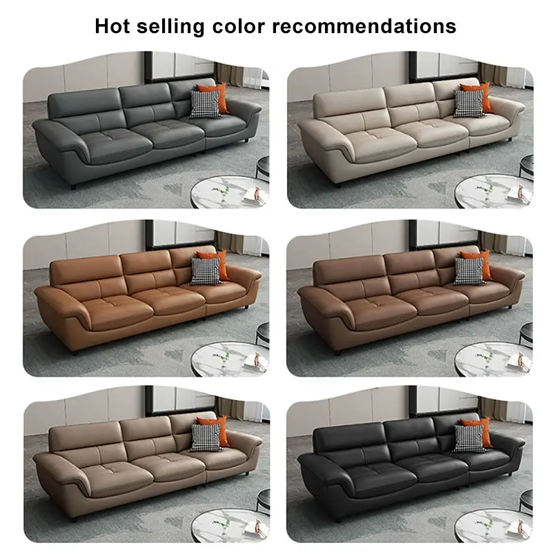 Modern Genuine Leather Sectional Sofa Set for Living Room Apartment & Hotel Use-Hot Selling Luxury Furniture — image 4