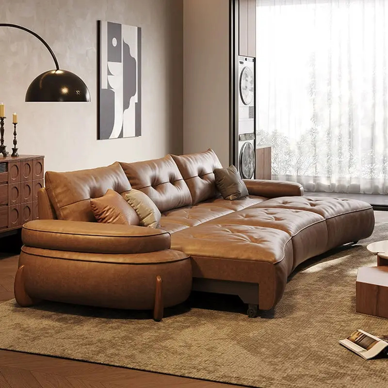 Luxury Wireless Remote Control Electric Extending Sectional Sofa Set Factory Price Custom Power Reclining Sliding Sofa Bed — image 2