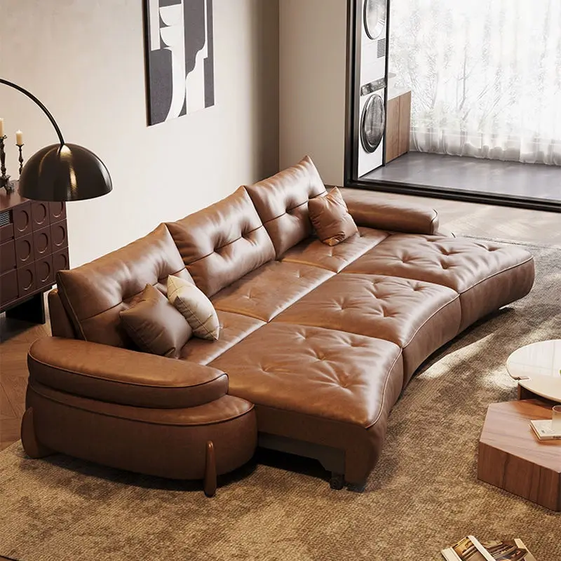Luxury Wireless Remote Control Electric Extending Sectional Sofa Set Factory Price Custom Power Reclining Sliding Sofa Bed — image 3