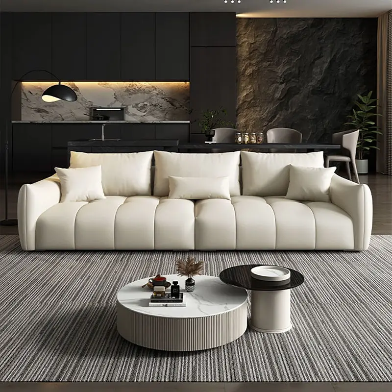 Modern Luxury Couch Leather Sofa Set Simple Design for Hotel Apartment Office & Living Room for Waiting Room & Lounge Furniture — image 2