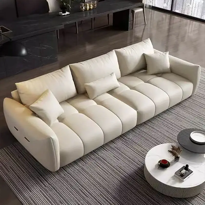 Modern Luxury Couch Leather Sofa Set Simple Design for Hotel Apartment Office & Living Room for Waiting Room & Lounge Furniture — image 3