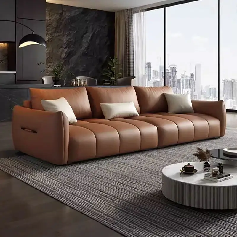 Modern Luxury Couch Leather Sofa Set Simple Design for Hotel Apartment Office & Living Room for Waiting Room & Lounge Furniture — image 6