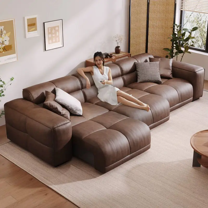 Luxury Electric Extending Sectional Leather Sofa Bed Custom Power Reclining Sliding Factory Price for Living Room — view 1