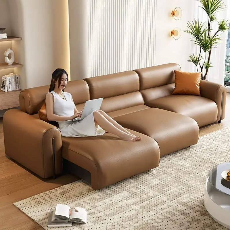 Modern Simple Electric Leather Sofa Recliner Adjustable Carbon Steel Metal Inner Frame Wireless Remote Control for Livin — view 1