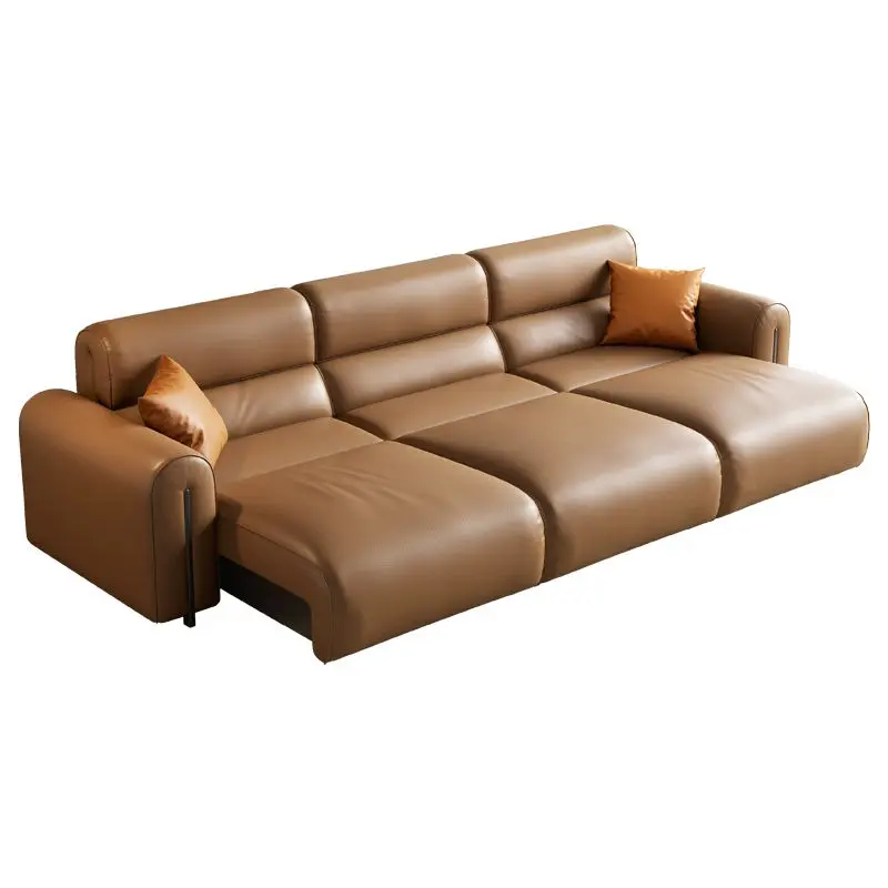 Modern Simple Electric Leather Sofa Recliner Adjustable Carbon Steel Metal Inner Frame Wireless Remote Control for Living Room — image 5