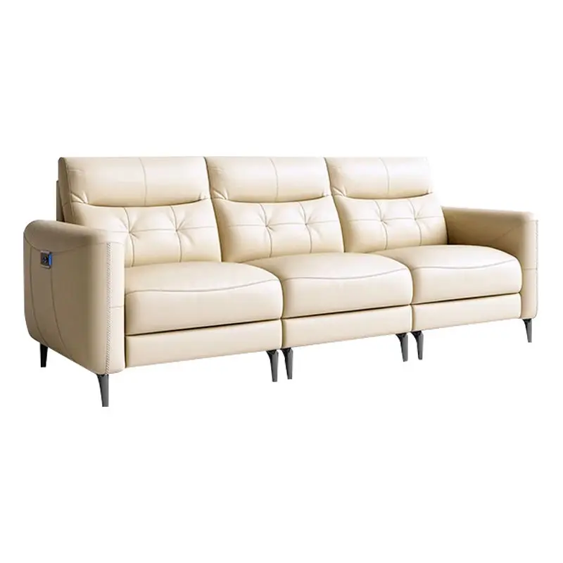 Modern Luxury Living Room Leather Sofa Set with Recliner and Cooling Function for Hotel Use — image 6